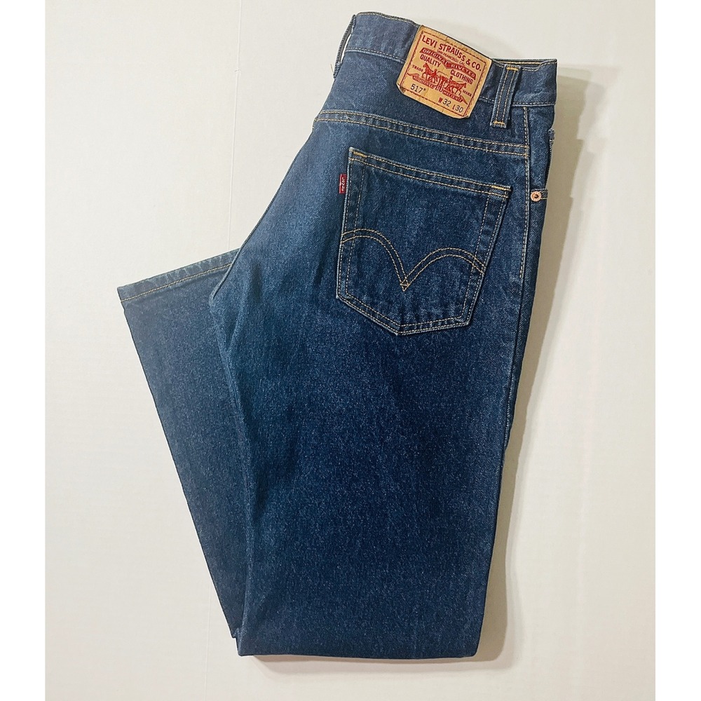 Levis 517 Bootcut Jeans‎ Mens 32x30 Dark Wash Indigo Dark Wash Western Rugged